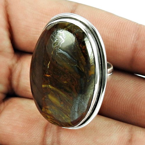 Sterling Silver Jewellery Scenic Bronzite Gemstone Ring