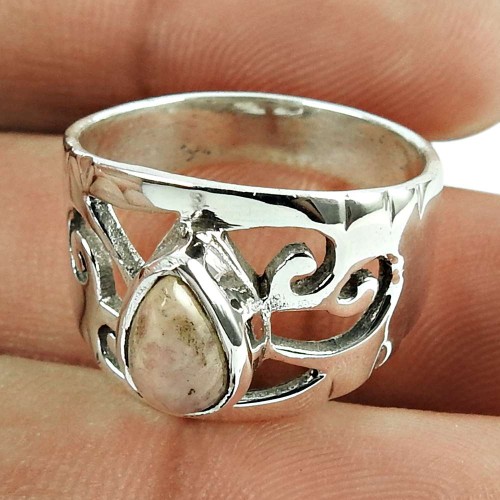 Perfect Rhodochrosite Gemstone Sterling Silver Ring Sterling Silver Jewellery