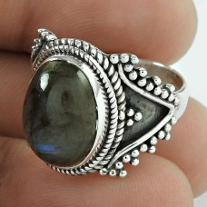Labradorite Gemstone Jewelry 925 Sterling Silver Ring Size 8 AC45