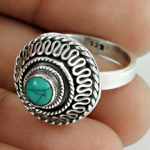 Gorgeous Design! 925 Silver Turquoise Ring Fabricant