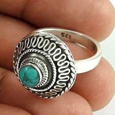 Two Tones Royal Dark! 925 Silver Turquoise Ring Supplier India
