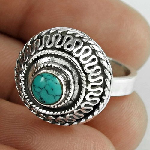 Amazing Design! 925 Silver Turquoise Ring