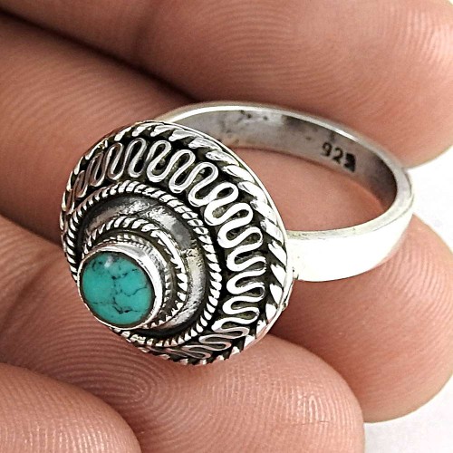 Big Delicate! 925 Silver Turquoise Ring