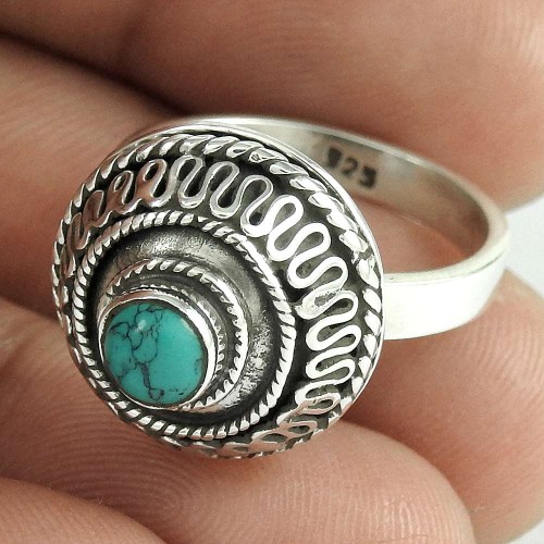 Misty Morning! 925 Silver Turquoise Ring