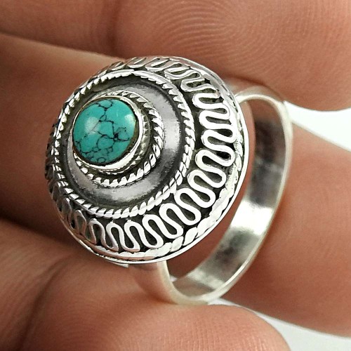 Jumbo! 925 Silver Turquoise Ring