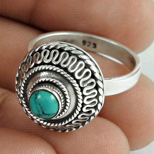 Royal Color! 925 Silver Turquoise Ring