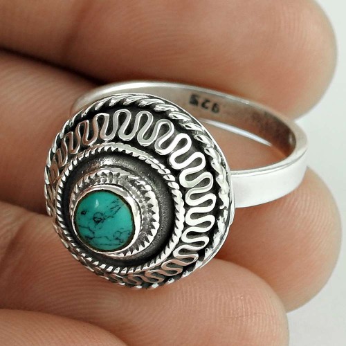 Fine! 925 Silver Turquoise Ring