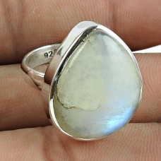Party Wear 925 Sterling Silver Rainbow Moonstone Ring Ethnic Jewellery