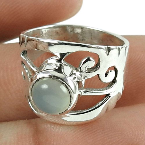 Rattling Chalcedony Gemstone 925 Sterling Silver Ring Jewellery