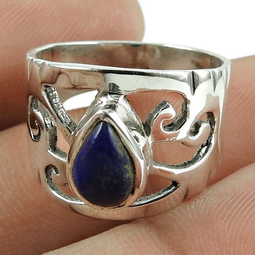Possessing Good Fortune Lapis Gemstone 925 Sterling Silver Indian Ring Jewellery