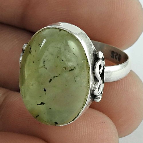Big Special Moment! 925 Sterling Silver Prehnite Ring