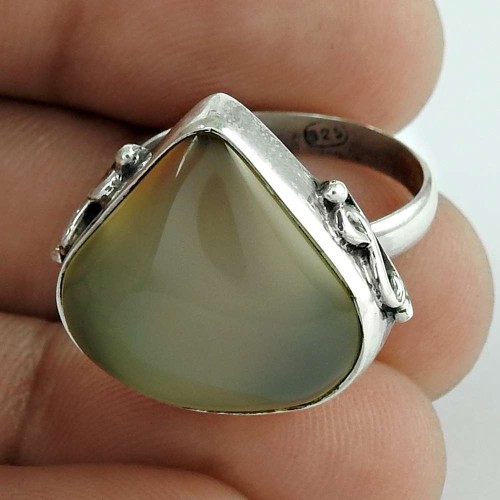 Sterling Silver Jewellery Party WearChalcedony Gemstone Ring