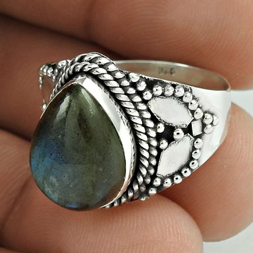 Natural Beauty Labradorite Gemstone Silver Ring Jewellery