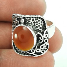Engaging!! 925 Sterling Silver Carnelian Ring Fournisseur