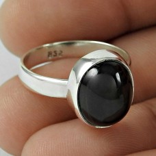 Placid Black Star Gemstone Silver Ring Jewellery