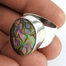 Exclusice Abalone Shell Gemstone 925 Sterling Silver Ring Manufacturer India