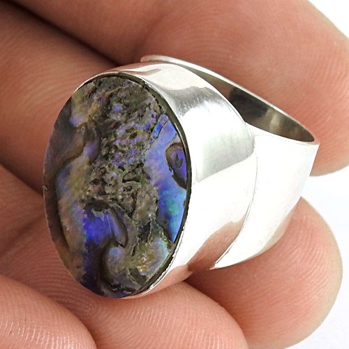 Seemly Abalone Shell Gemstone 925 Sterling Silver Ring Wholesale