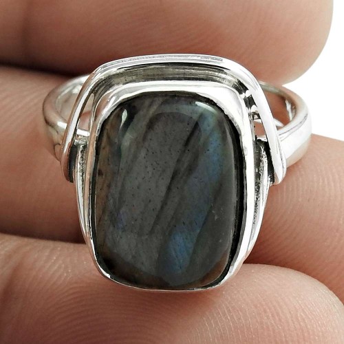 Labradorite Gemstone Ring 925 Sterling Silver Jewelry