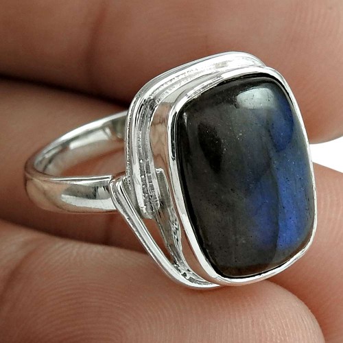 Labradorite Gemstone Ring 925 Sterling Silver Engagement Gift Jewelry Wholesaler