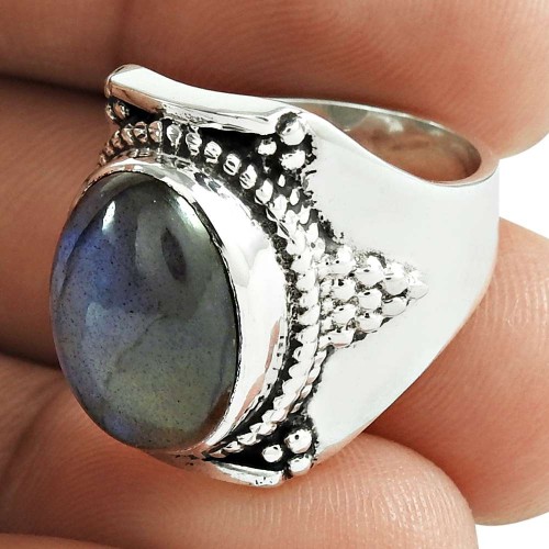 Pretty 925 Sterling Silver Labradorite Gemstone Ring Jewelry Fabricante