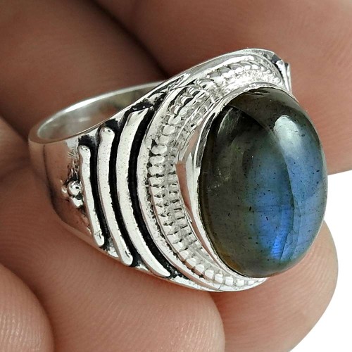 Labradorite Gemstone Ring 925 Sterling Silver Engagement Gift Jewelry Grossiste