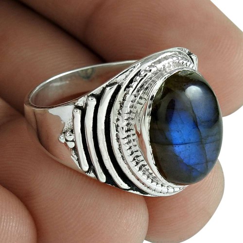Labradorite Gemstone Ring 925 Sterling Silver Traditional Jewelry Großhandel