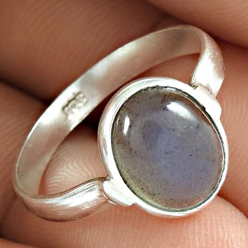 Perfect Labradorite Gemstone 925 Sterling Silver Ring Handmade Jewelry