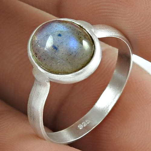 Beautiful Labradorite Gemstone 925 Sterling Silver Ring Handmade Wholesale Jewelry