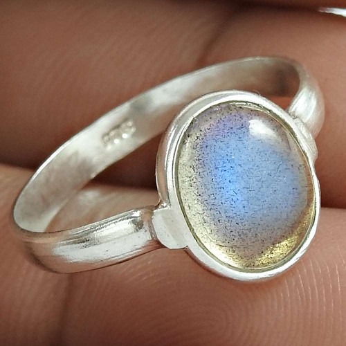 Daily Wear Labradorite Gemstone 925 Sterling Silver Ring Unique Jewelry
