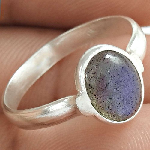 Natural Labradorite Ring 925 Sterling Silver Ring Ethnic Jewelry