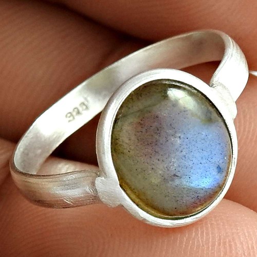 Pretty Labradorite Gemstone 925 Sterling Silver Ring Wholesale Jewelry