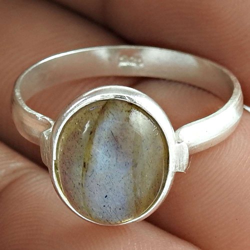 Labradorite Gemstone Ring 925 Sterling Silver Light Weight Jewelry