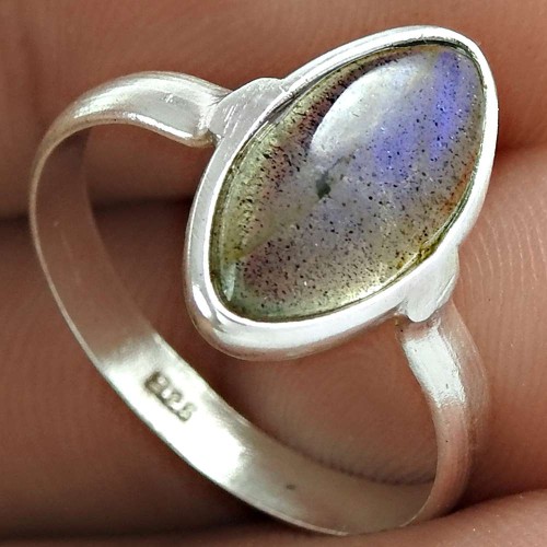Party Wear Labradorite Gemstone Sterling 925 Silver Ring Ethnic Jewelry
