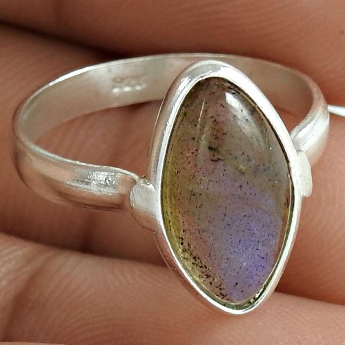 Stylish Labradorite Gemstone 925 Sterling Silver Ring Jewelry