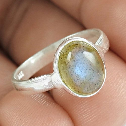 Latest Trend 925 Sterling Silver Labradorite Gemstone Ring Vintage