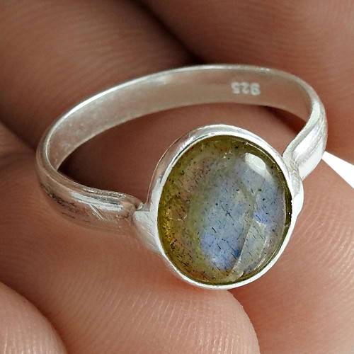 Pretty 925 Sterling Silver Labradorite Gemstone Ring Jewelry Lieferant