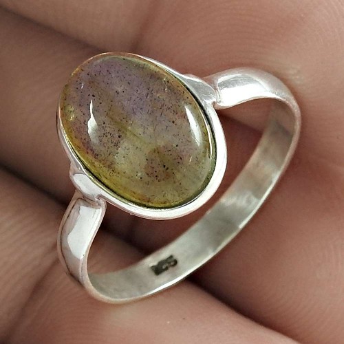 Seemly 925 Sterling Silver Labradorite Gemstone Ring Women Jewelry