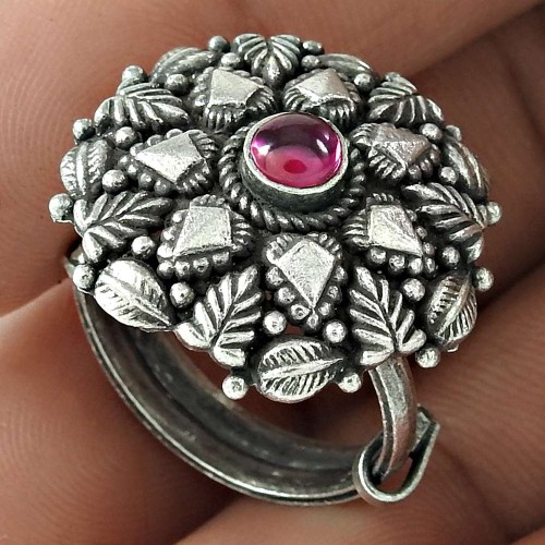 Pretty 925 Sterling Silver Ruby Gemstone Ring Wholesale Jewelry