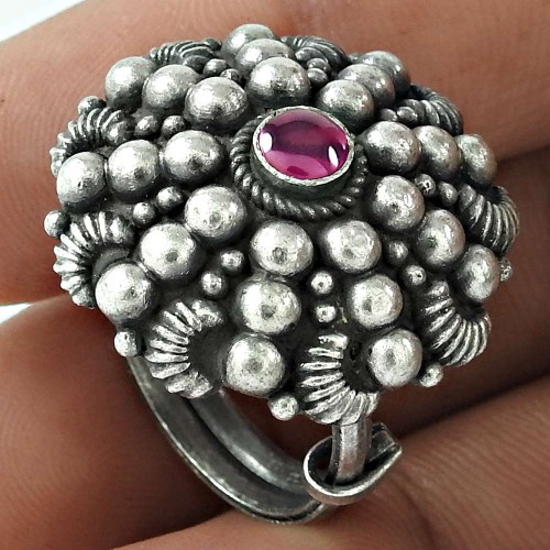 Hot Selling 925 Sterling Silver Ruby Gemstone Antique Ring Jewelry