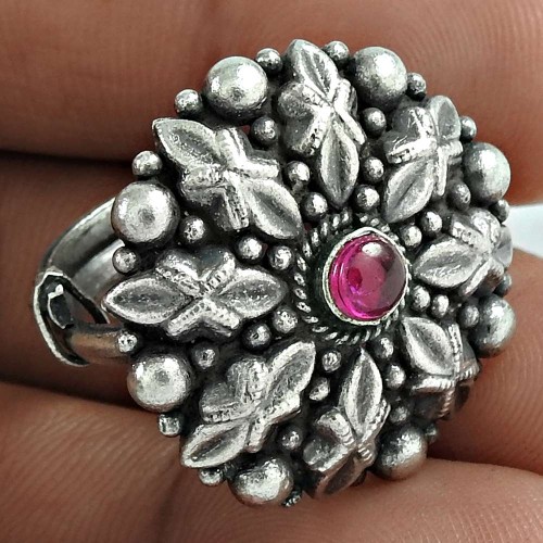 Party Wear Ring 925 Sterling Silver Ruby Gemstone Antique Jewelry