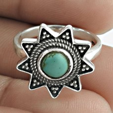 Rare 925 Sterling Silver Turquoise Gemstone Ring Ethnic Jewelry Wholesale