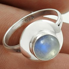 Lovely 925 Sterling Silver Rainbow Moonstone Gemstone Ring Size 6.5 Handmade Jewelry G79