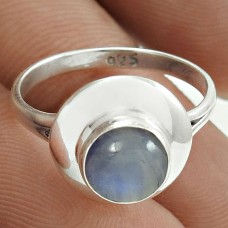 Stunning 925 Sterling Silver Rainbow Moonstone Gemstone Ring Size 6 Vintage Jewelry G82