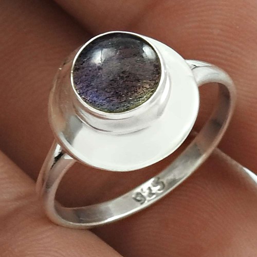 Latest Trend 925 Sterling Silver Labradorite Gemstone Ring Size 6.5 Handmade Jewelry H23