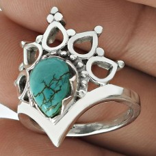 Turquoise Gemstone Ring 925 Sterling Silver Stylish Jewelry UJ44