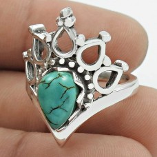 Turquoise Gemstone Ring 925 Sterling Silver Ethnic Jewelry AZ44