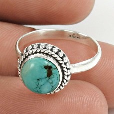 Natural TURQUOISE Ring Size 6 925 Solid Sterling Silver HANDMADE Jewelry GG6