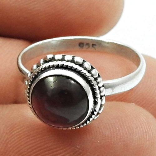 Garnet Gemstone Ring 925 Sterling Silver Stylish Jewelry U15