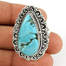 Turquoise Gemstone Ring 925 Sterling Silver Traditional Jewelry RF51