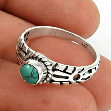 Turquoise Gemstone Ring 925 Sterling Silver Women Gift Jewelry AZ66